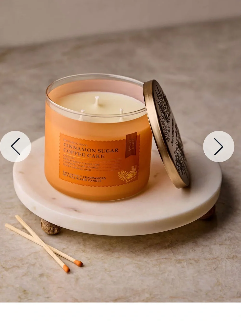 🍁🍃 BBW Cinnamon Sugar Coffee Cake 3-Wick Candle NEW